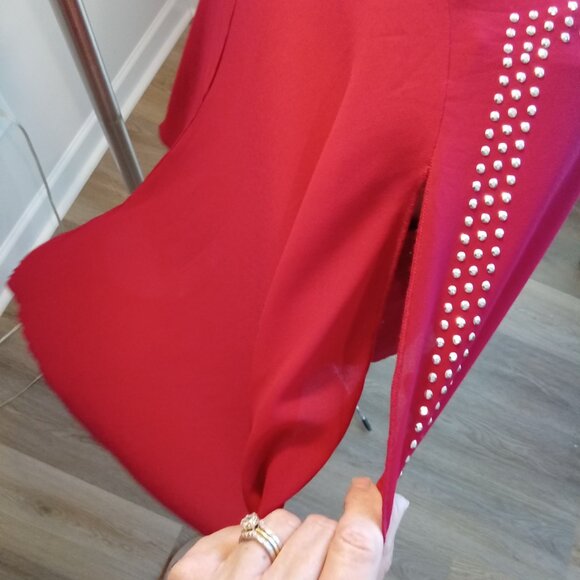 Late August XL Red Rhinestone Poncho Top - Picture 4 of 8
